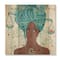 Designart - Portrait of Afro American Woman With Blue Hair I - Modern Print on Natural Pine Wood
